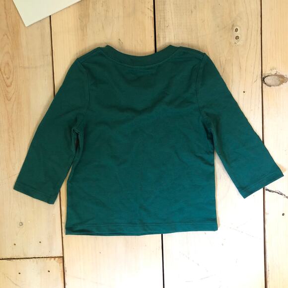 Cat & Jack NWT Toddler Girl's Green Christmas Ornament Tee Long Sleeve 12M - Picture 7 of 7